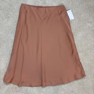 Nordstrom Rack Tan A-Line Midi Skirt New with Tags Women's Size L
